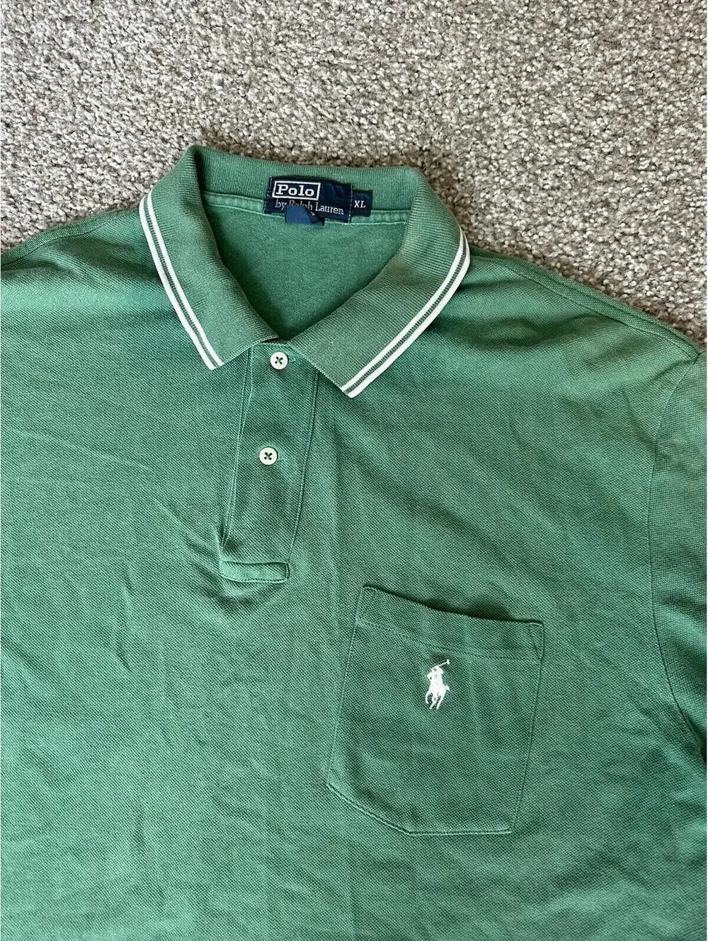 Polo Ralph Lauren Green Pocket Polo Shirt Short Sleeve Cotton Men’s Size XL